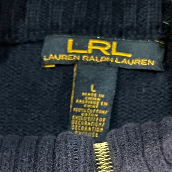 Lauren Ralph Lauren Navy Zip-Up Sweater - Picture 3 of 7